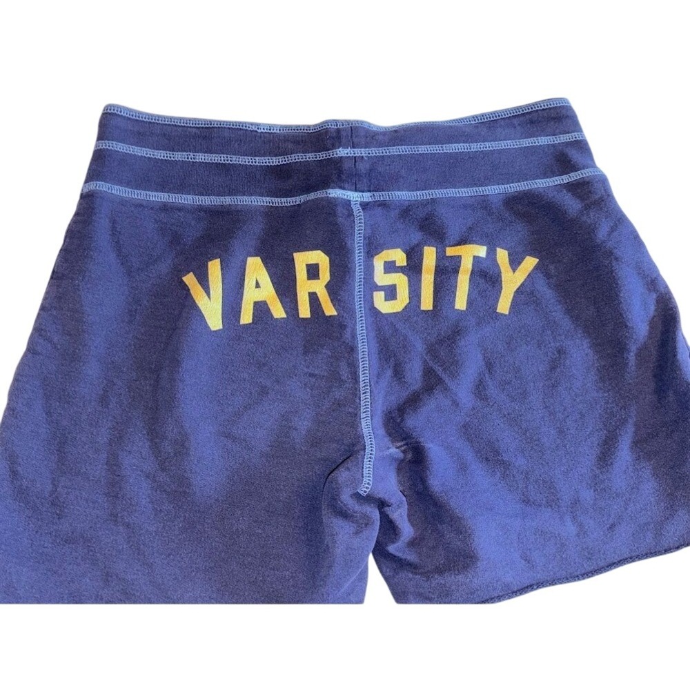 Derek Heart Navy Blue Varsity Phys Ed Graphic Cotton Shorts Womens Size M